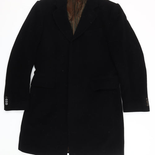 Marks and Spencer Men's Black Wool Cashmere Blend Overcoat