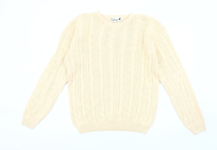 Tulchan Men's Beige Cable-Knit Pullover Jumper M