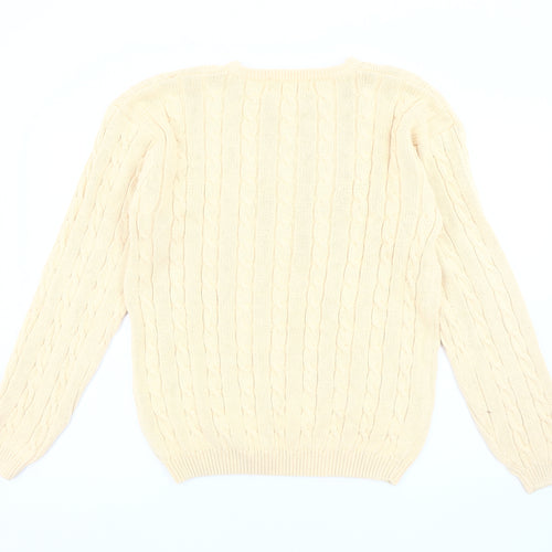 Tulchan Men's Beige Cable-Knit Pullover Jumper M