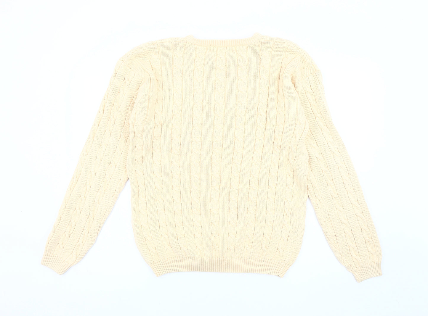 Tulchan Men's Beige Cable-Knit Pullover Jumper M