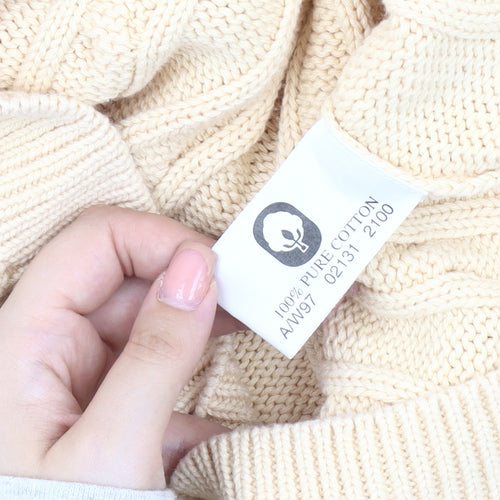 Tulchan Men's Beige Cable-Knit Pullover Jumper M