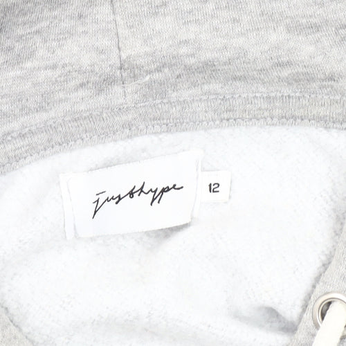 Hype Women's Grey Hoodie, Size 12, Logo Design, Casual