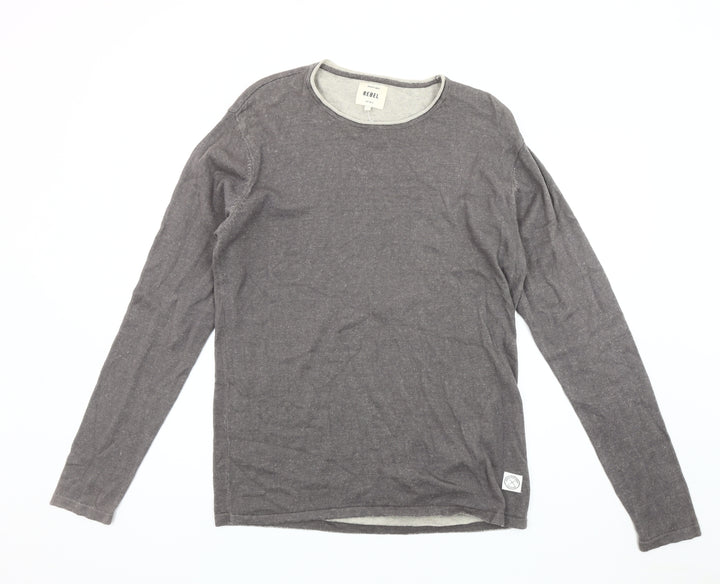 REBEL Men's Grey L Pullover Jumper, Autumn-Winter