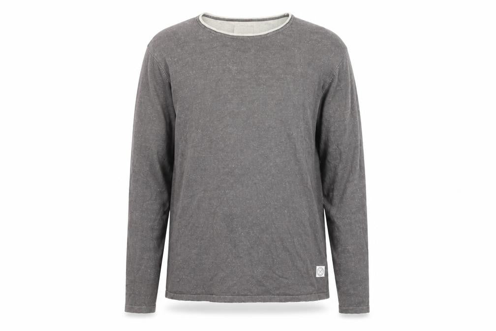 Front view of REBEL Men's Grey L jumper, Autumn-Winter