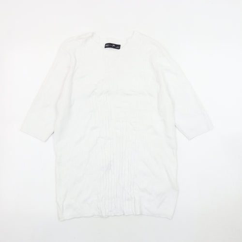 Marks and Spencer Women's White Top, Size L, 3/4 Sleeve