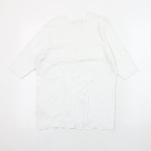 Marks and Spencer Women's White Top, Size L, 3/4 Sleeve