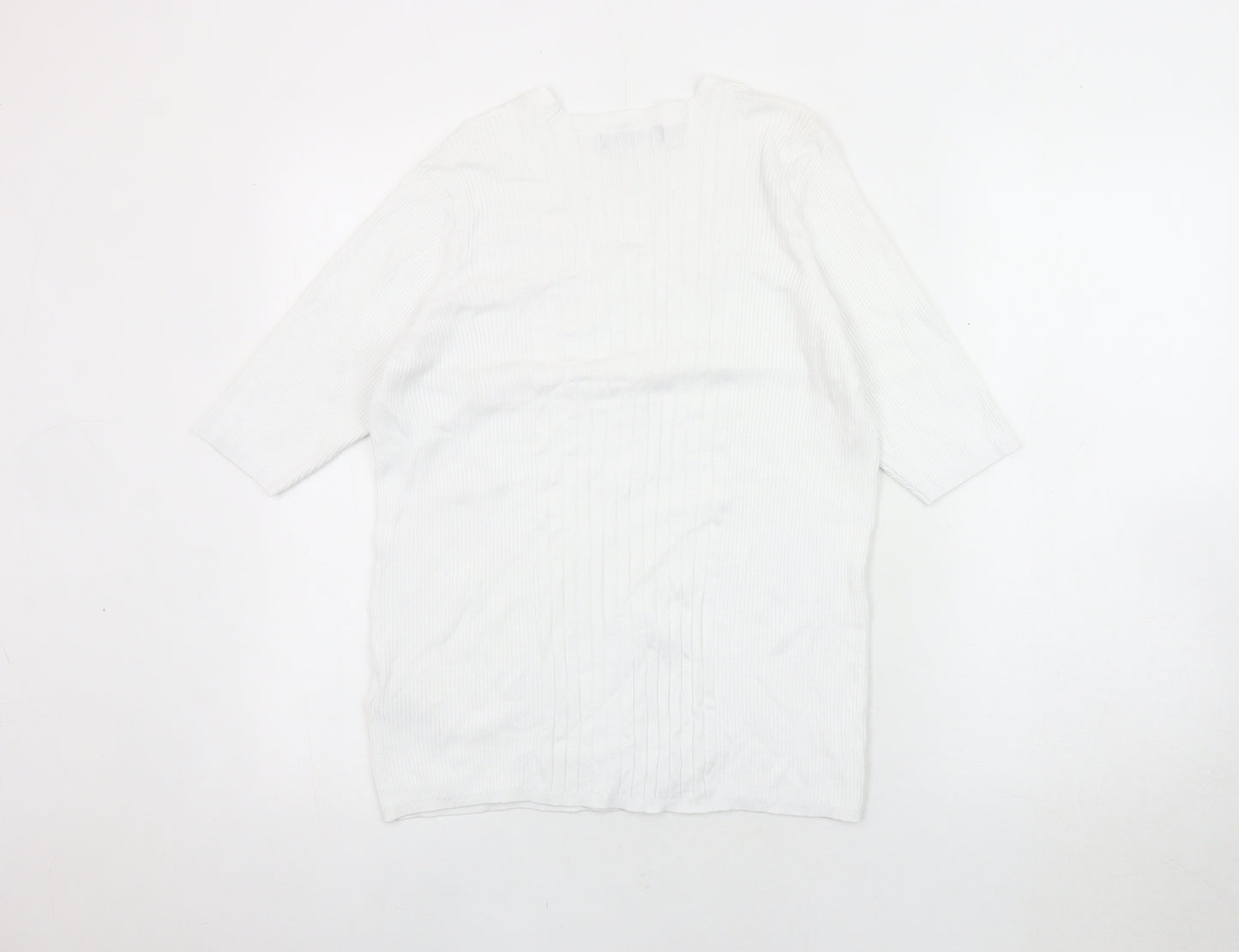 Marks and Spencer Women's White Top, Size L, 3/4 Sleeve
