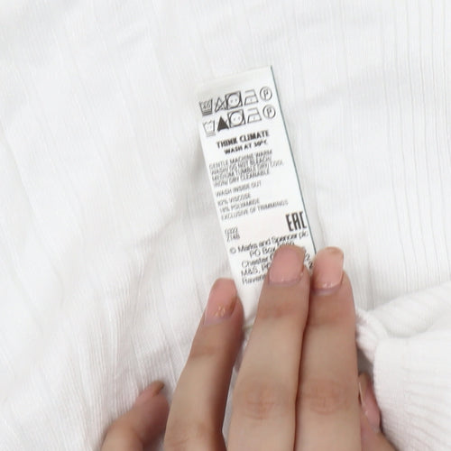 Marks and Spencer Women's White Top, Size L, 3/4 Sleeve