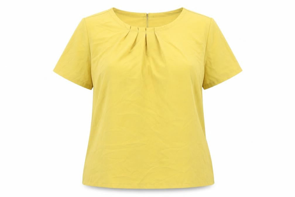 Front view of Marks & Spencer Women's Yellow Basic Top, size 14