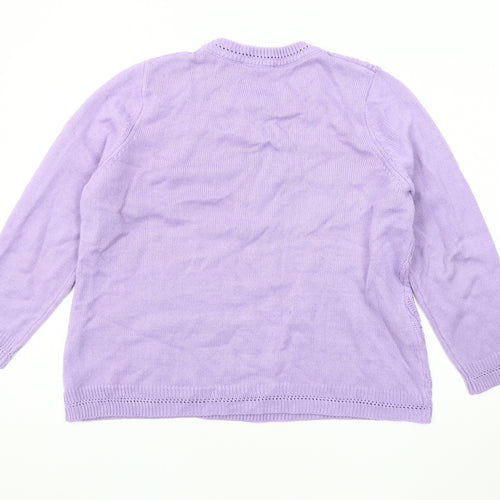 BM Collection Women's Purple Cable-Knit Jumper L