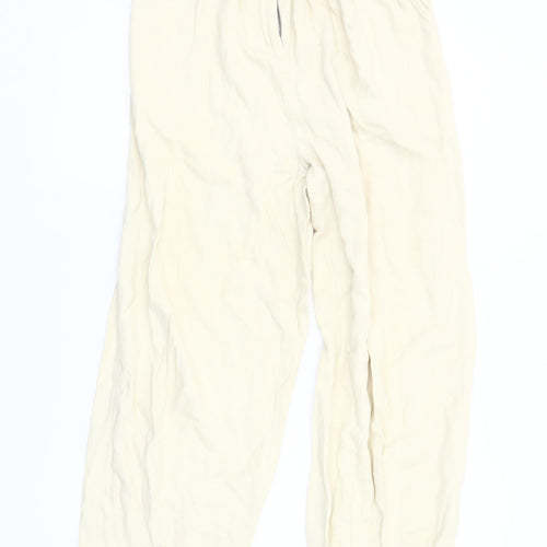 Collusion Women's Ivory Elastic Waist Trousers Size 10
