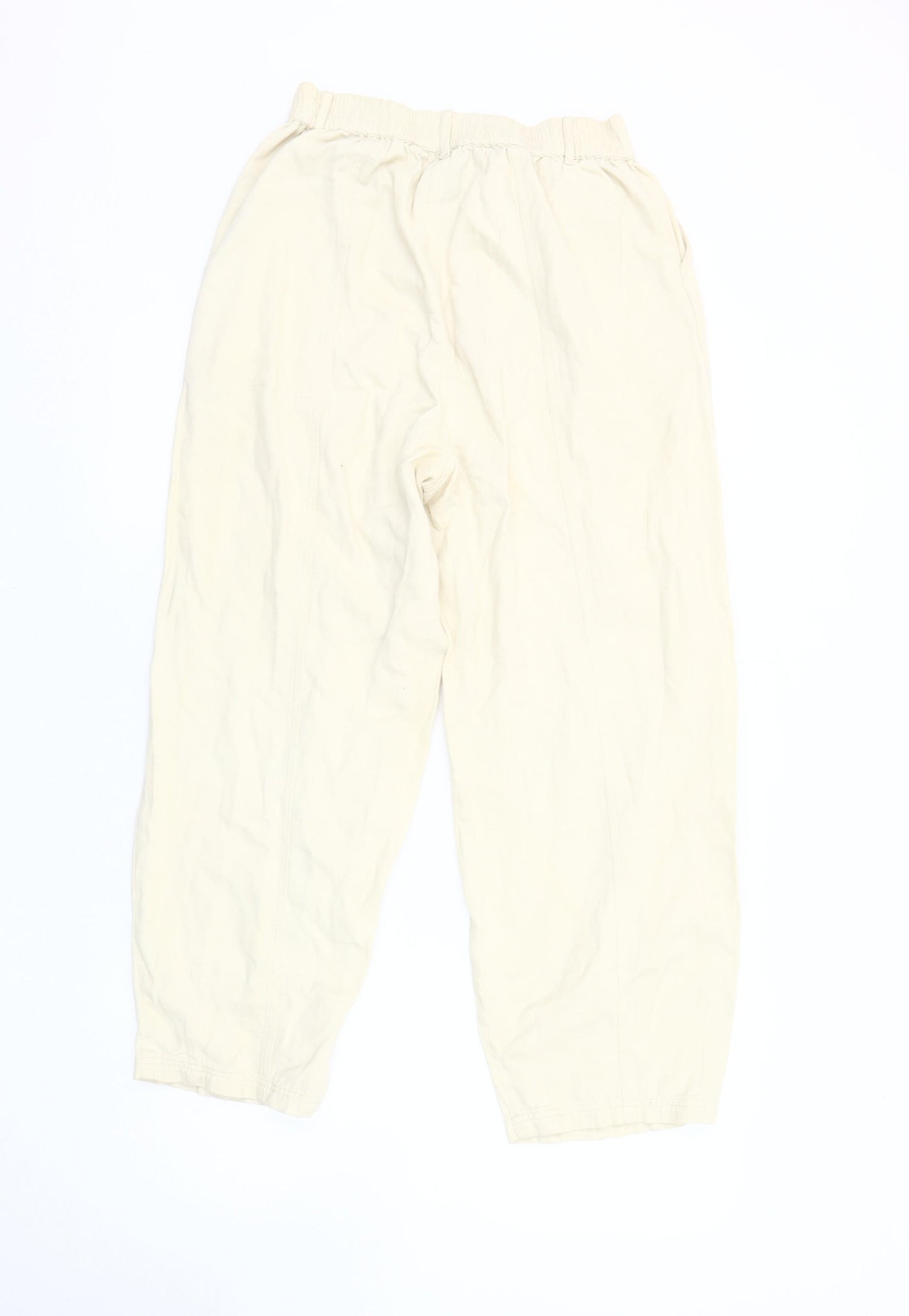 Collusion Women's Ivory Elastic Waist Trousers Size 10