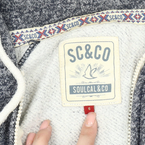 SoulCal & Co Women's Grey Hooded Jacket Size 6