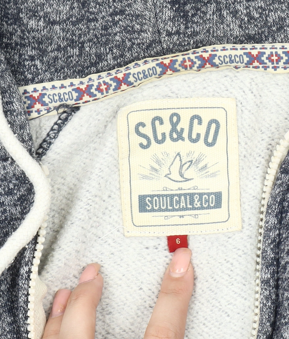 SoulCal & Co Women's Grey Hooded Jacket Size 6