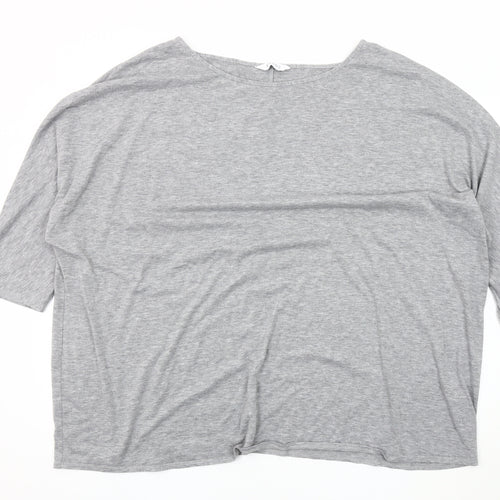 Evans Grey Plus Size Boat Neck Women's Top