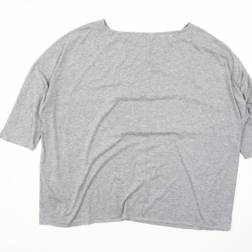 Evans Grey Plus Size Boat Neck Women's Top