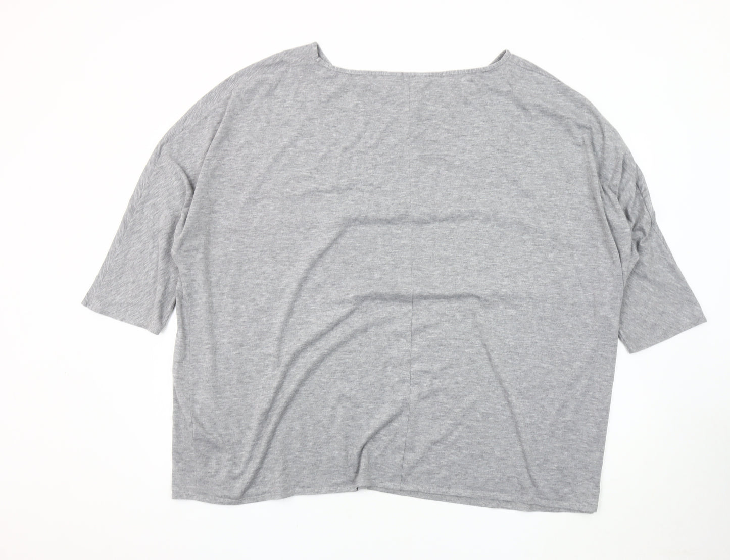 Evans Grey Plus Size Boat Neck Women's Top