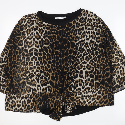 Zara Women's Animal Print Kimono Blouse XS