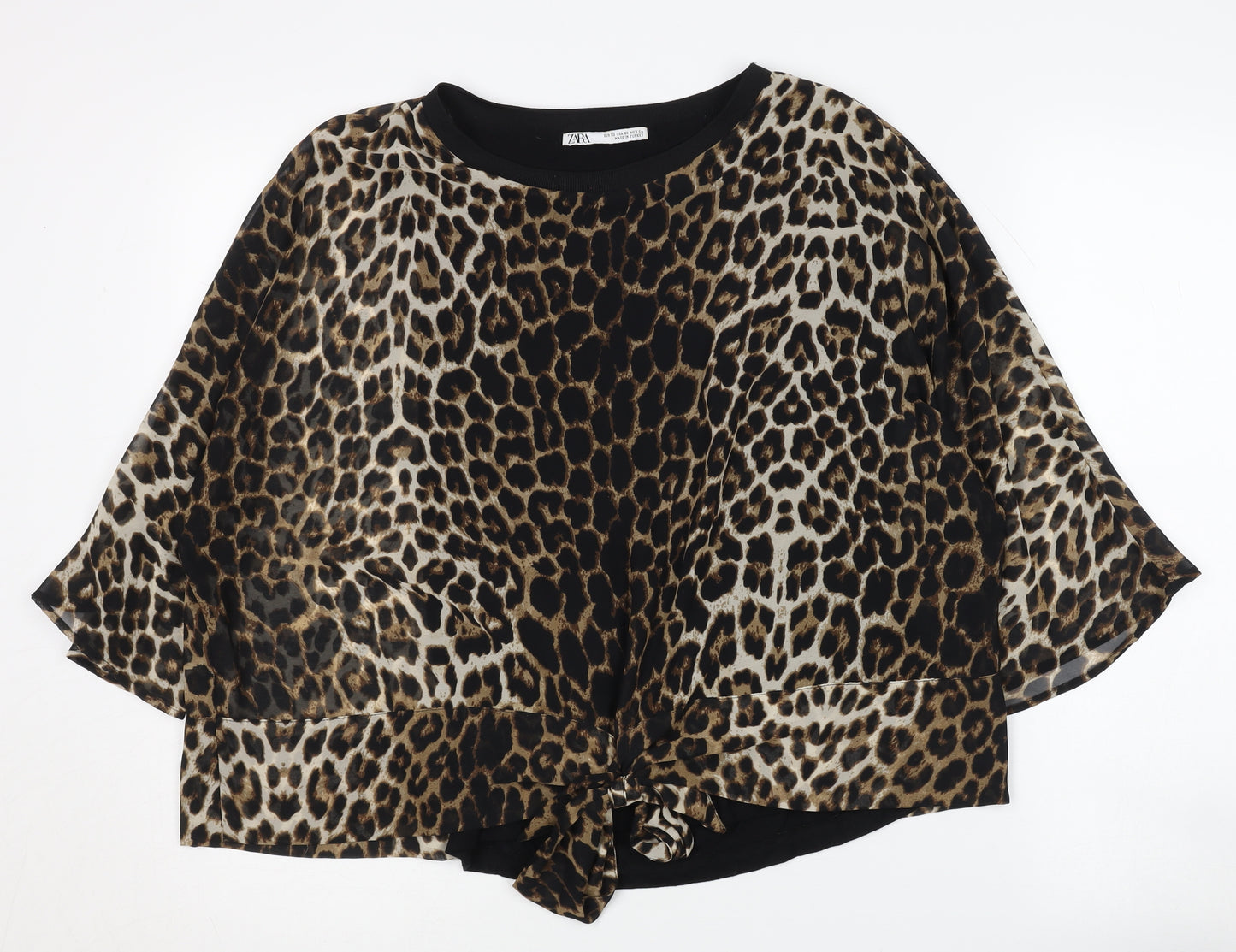 Zara Women's Animal Print Kimono Blouse XS