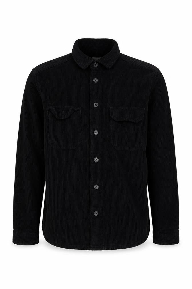 ASOS Men's Black Corduroy Button-Up Shirt XS