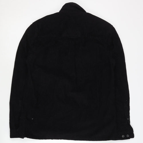 ASOS Men's Black Corduroy Button-Up Shirt XS