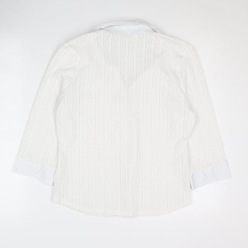 Marks and Spencer White Button-Up, UK 14, Women's Classic Shirt