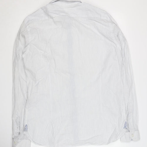 Nigel Hall Mens XL White Striped Button-Up Shirt