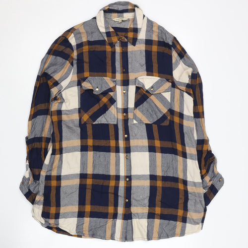 River Island Women's Multicoloured Plaid Button-Up Shirt