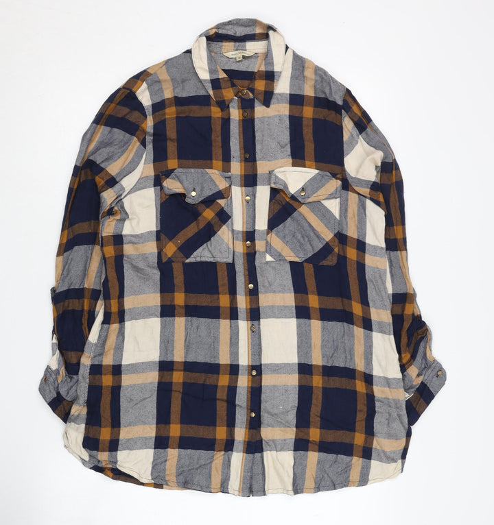 River Island Women's Multicoloured Plaid Button-Up Shirt