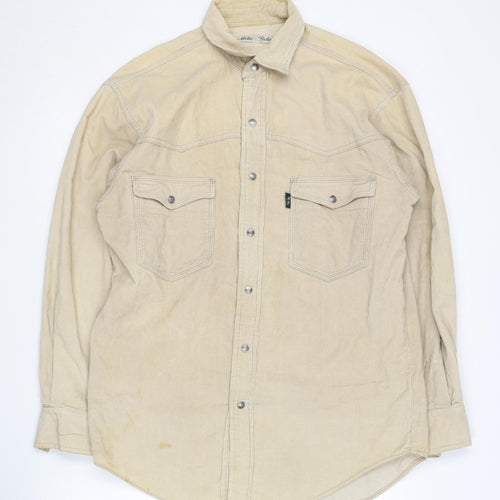 Motion Picture Women's Beige Button-Up Shirt Size 10