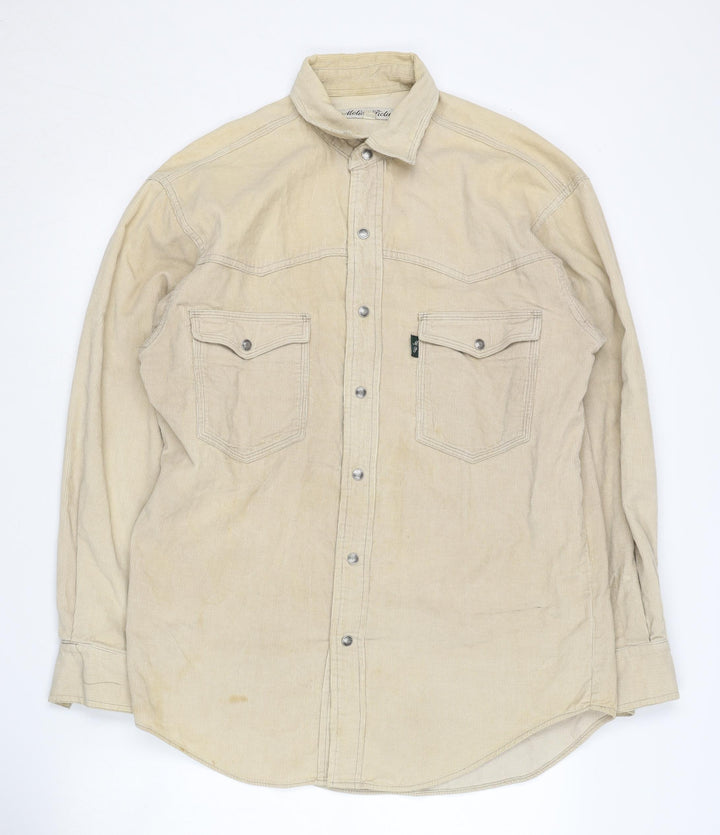 Motion Picture Women's Beige Button-Up Shirt Size 10