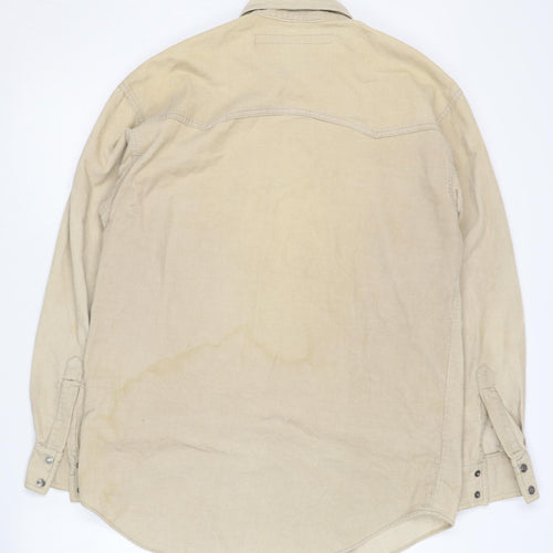 Motion Picture Women's Beige Button-Up Shirt Size 10