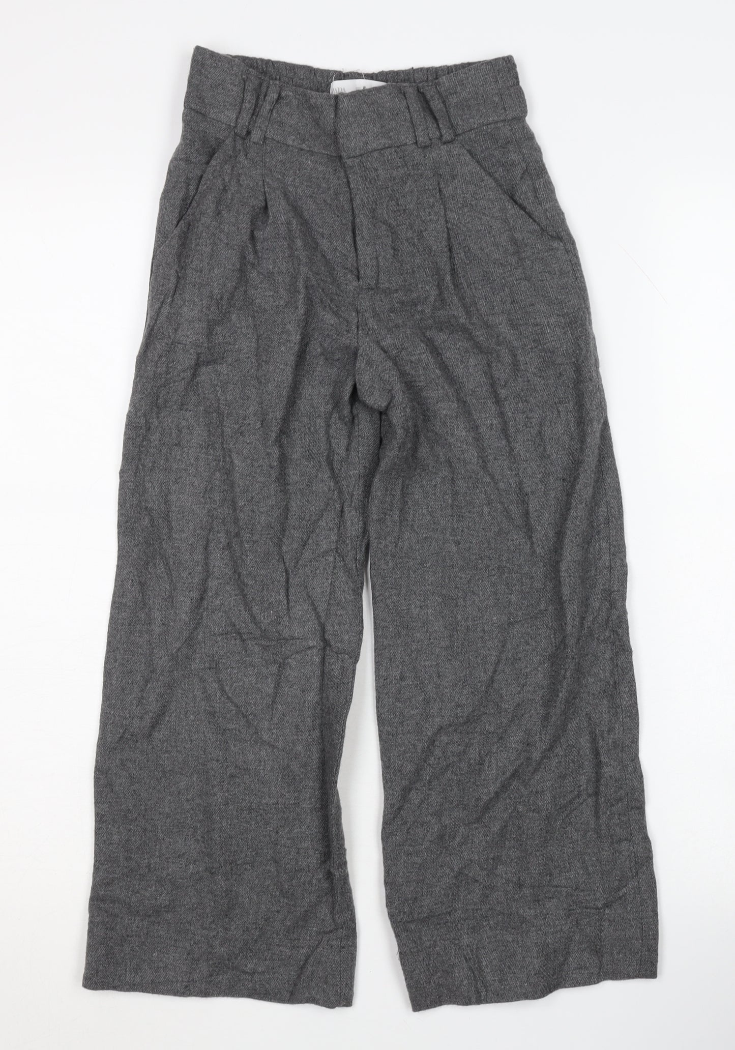 Zara Girls Grey Regular Fit Trousers, Size 8 Years