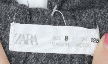 Zara Girls Grey Regular Fit Trousers, Size 8 Years