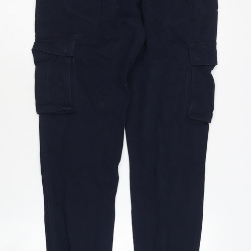 Threadbare Men's Blue Cargo Trousers Size 30