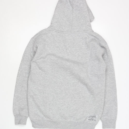 Longsands Boys' Grey Pullover Hoodie L with Logo Accents