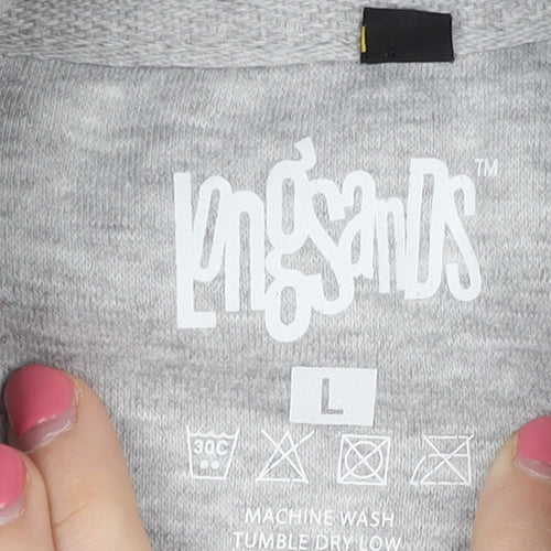 Longsands Boys' Grey Pullover Hoodie L with Logo Accents