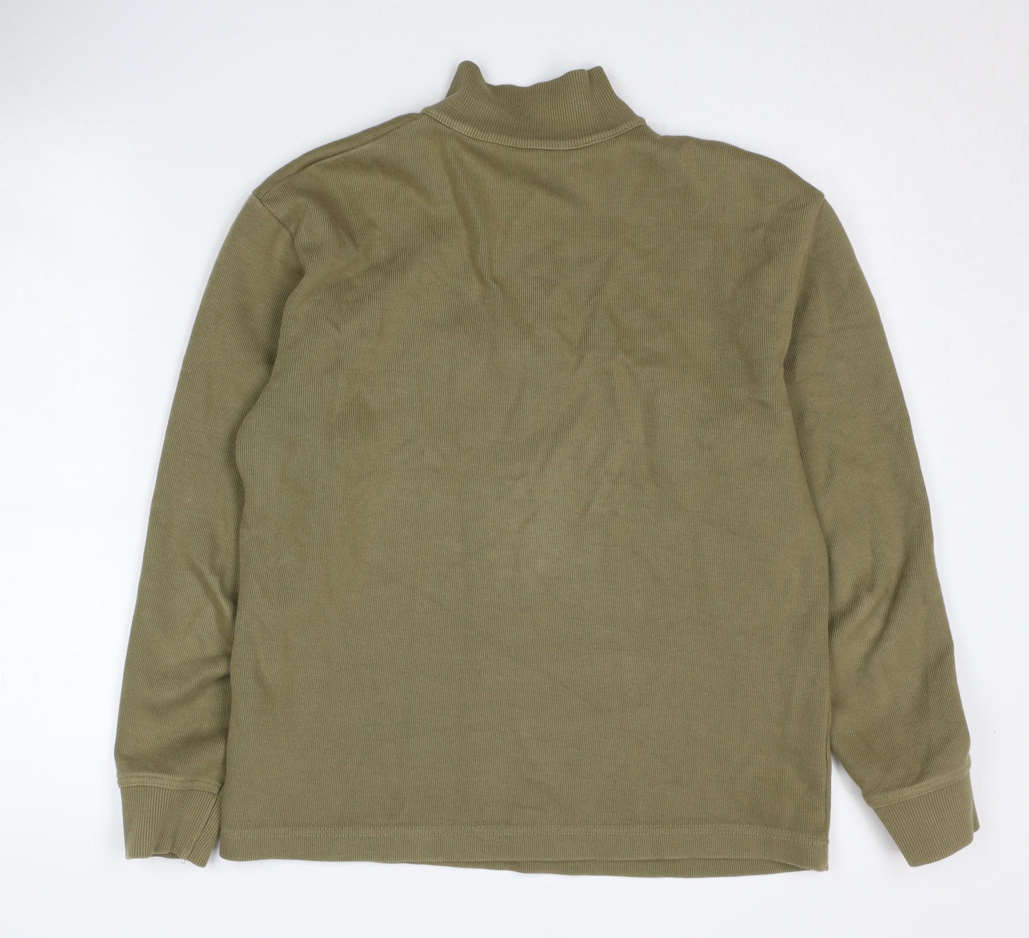 Armor Lux Men's Green Cotton Sweatshirt, S, 1/4 Zip