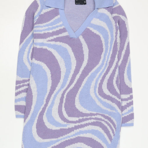 Asos Women's Purple Blue Jumper Dress Size 10