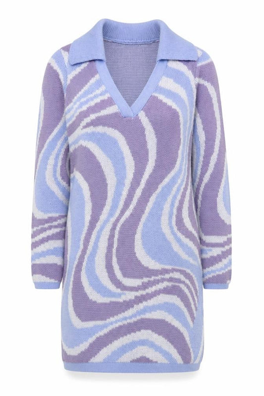Front view of Asos Women's Purple Blue Jumper Dress, size 10