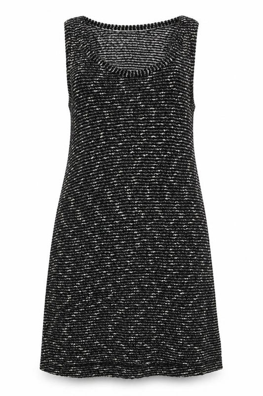 Front view of Next Women’s Black Striped Tank Dress, size UK 16