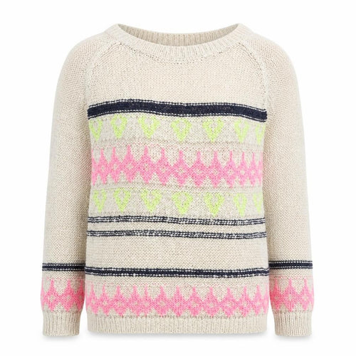 Forever 21 Women Beige Pullover Jumper, S, Fair Isle Pattern