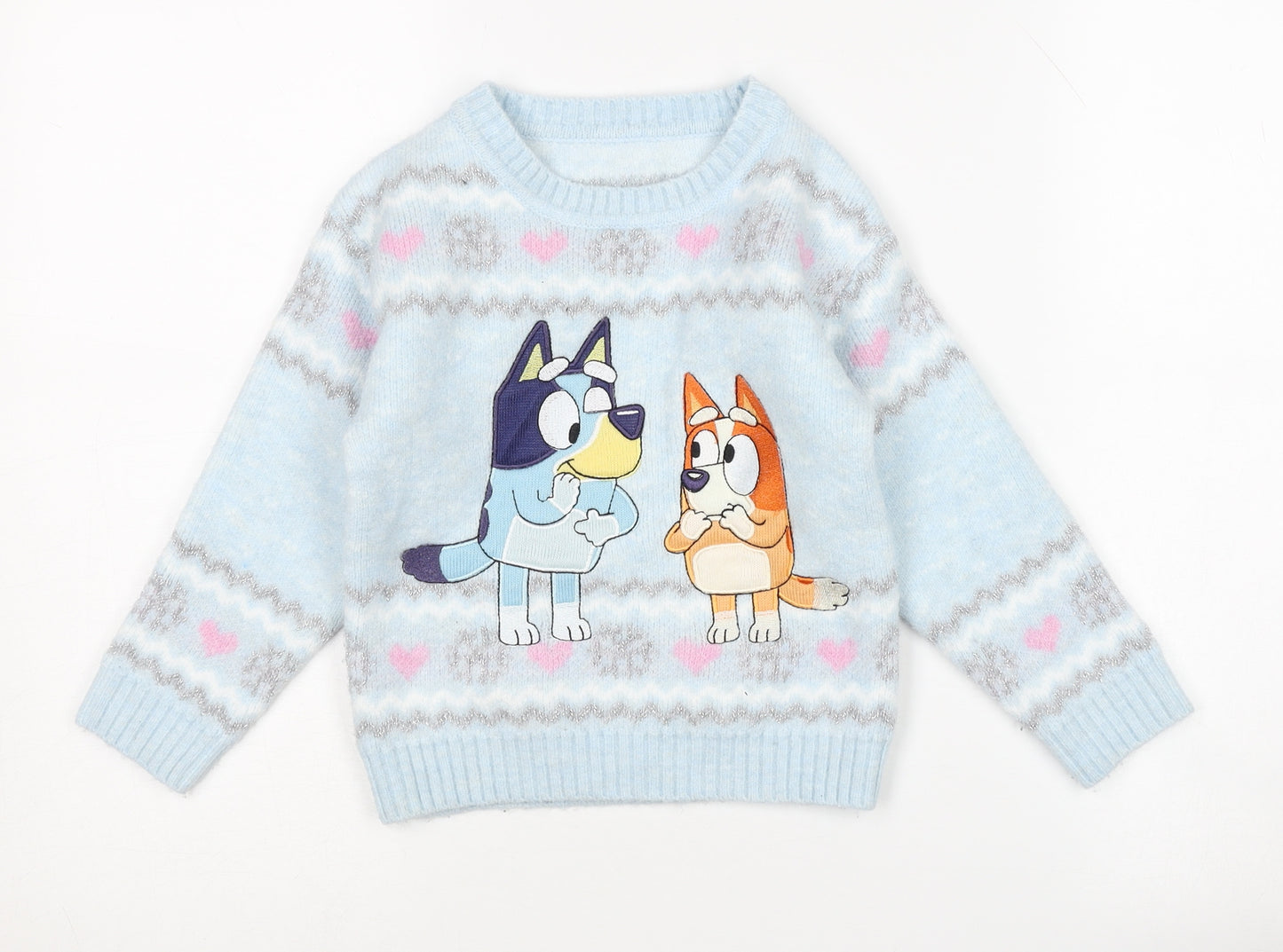 Nutmeg Girls Blue Cartoon Pullover Jumper 5-6 Years