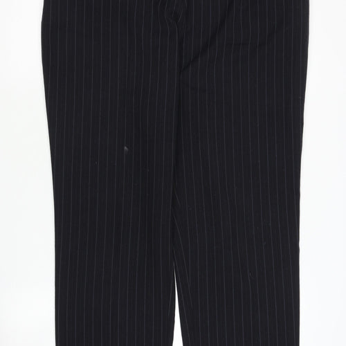 Marks and Spencer Women's Black Striped Trousers - Size 16