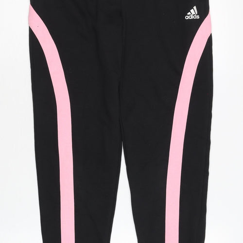 Adidas Girls Black Jogger Trousers XL Stylish Activewear