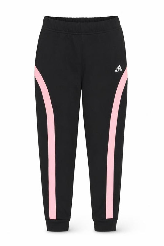Front view of Adidas girls’ black jogger trousers xl stylish activewear
