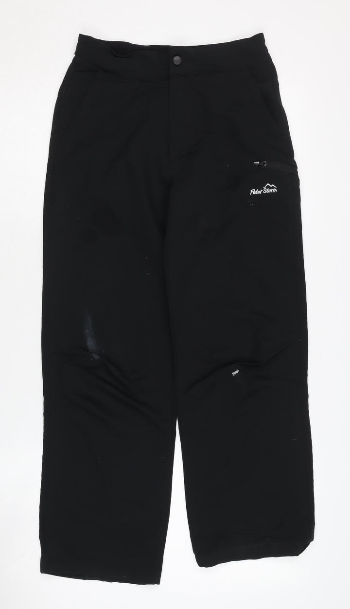 Peter Storm Girls Black Trousers - 13 Years, Straight Fit