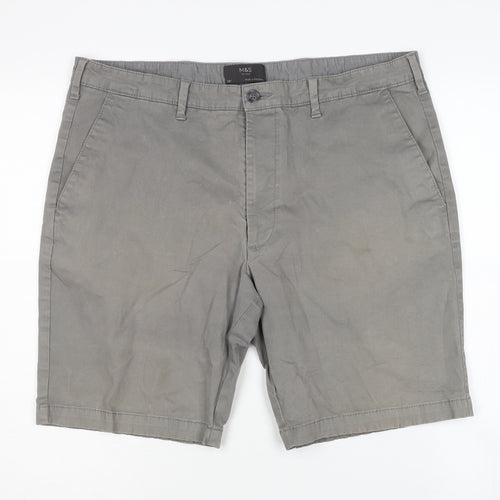 Marks and Spencer Men's Grey Chino Shorts Size 38