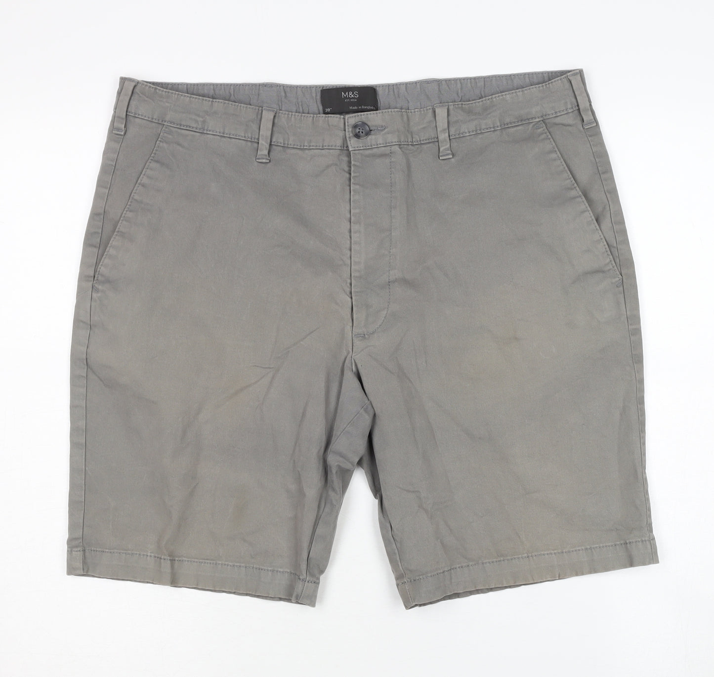 Marks and Spencer Men's Grey Chino Shorts Size 38