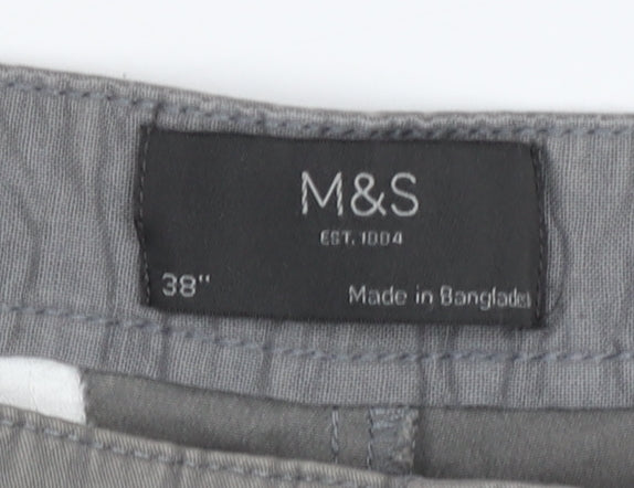 Marks and Spencer Men's Grey Chino Shorts Size 38